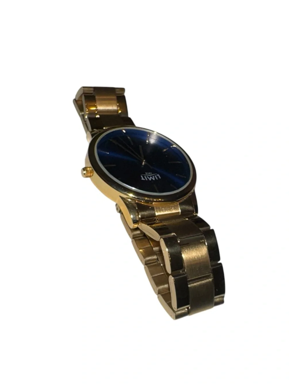 Blue Dial Gold-Tone Bracelet Watch